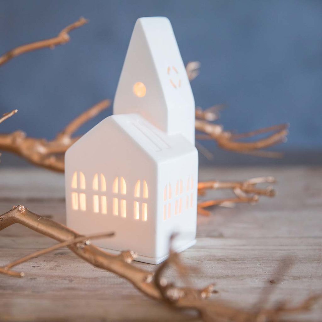 Light house Small church 9x9x18cm