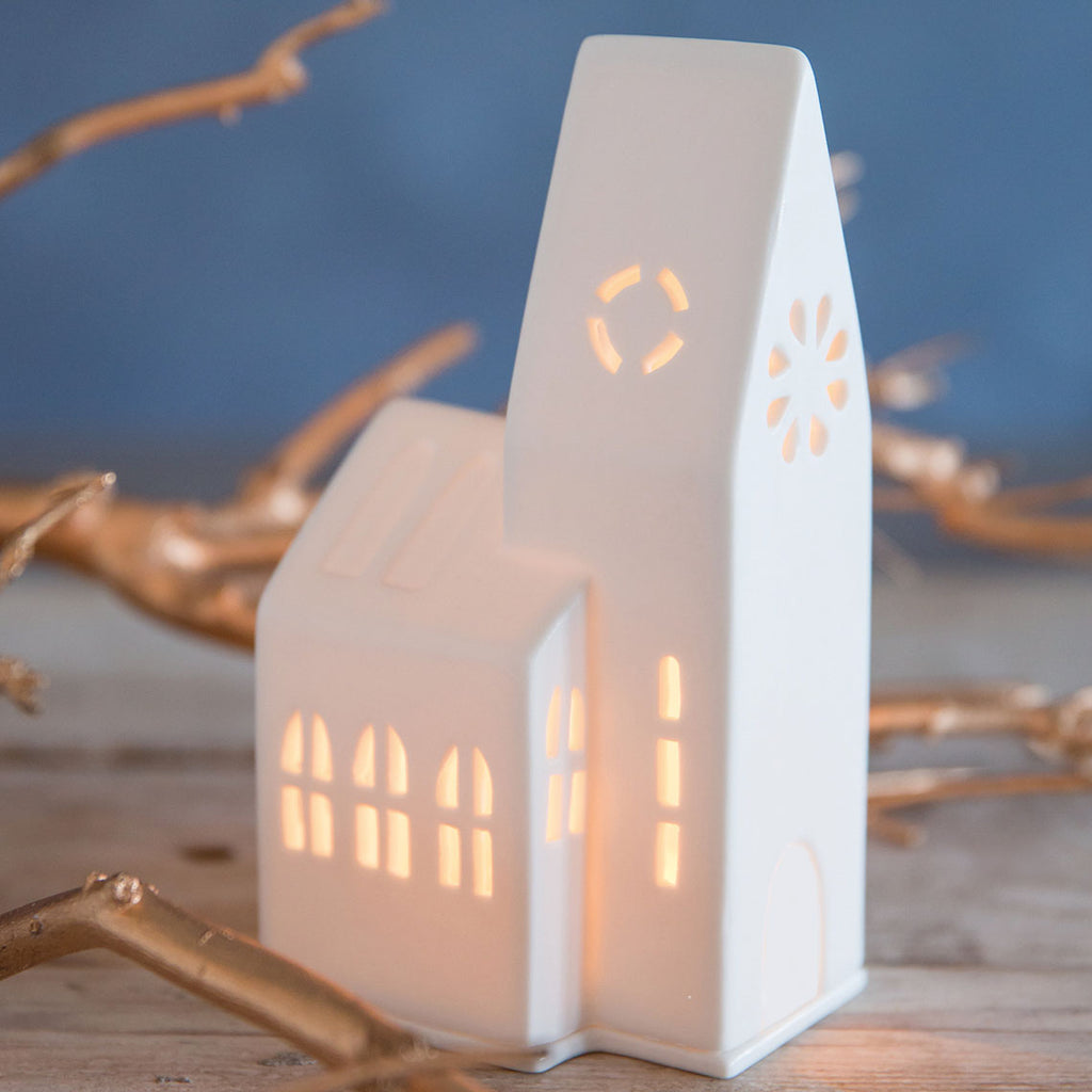Light house Small church 9x9x18cm