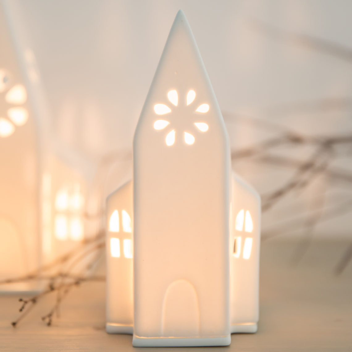Light house Small church 9x9x18cm