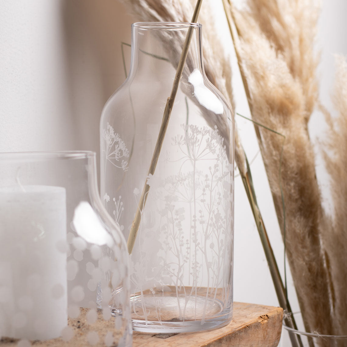 Glass vase meadow flowers Diameter13.5cm Height.30cm - Discontinued 30% Discount