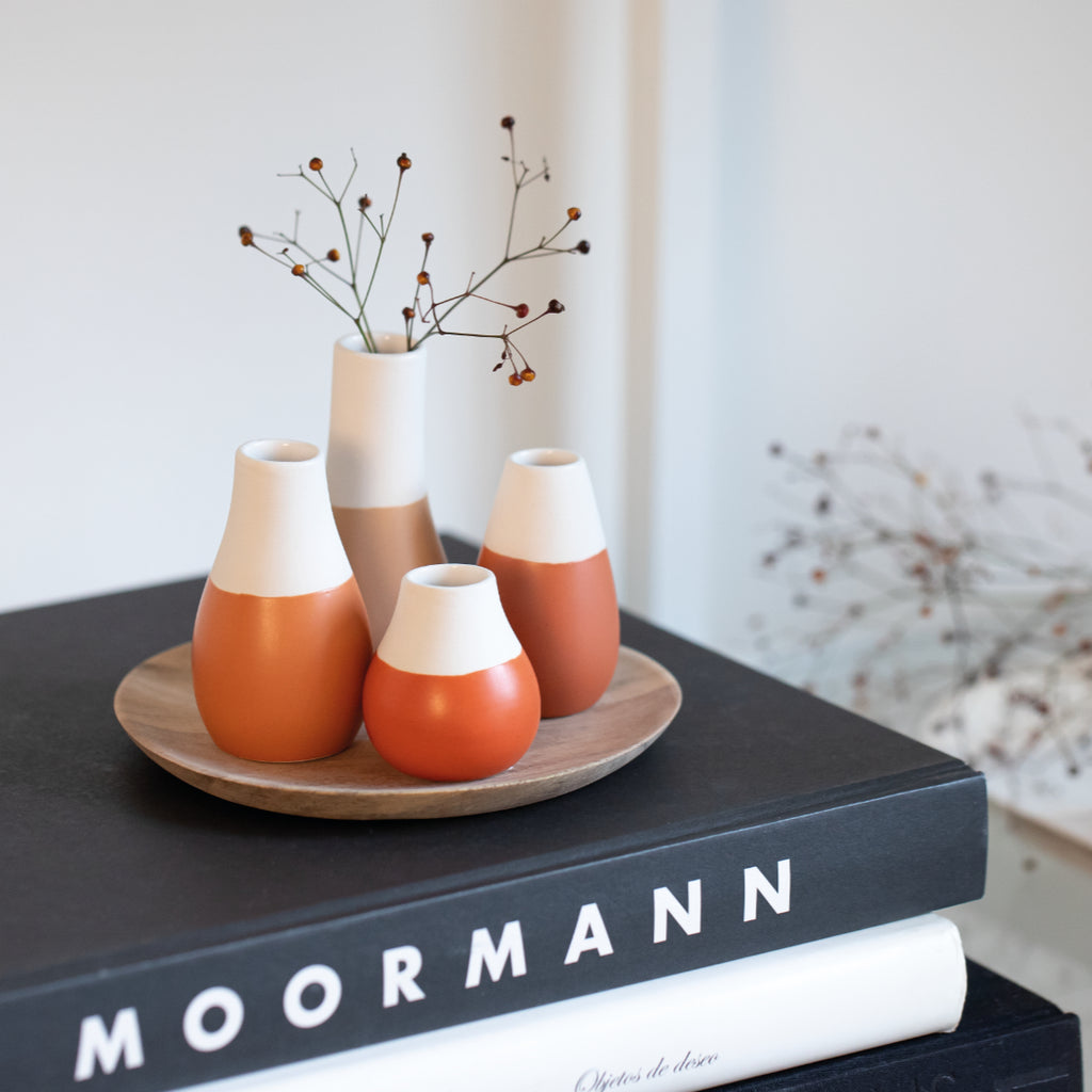 Mini Pastel vase Set of 4pcs Earthtones. D.4cm H.4.5-8cm