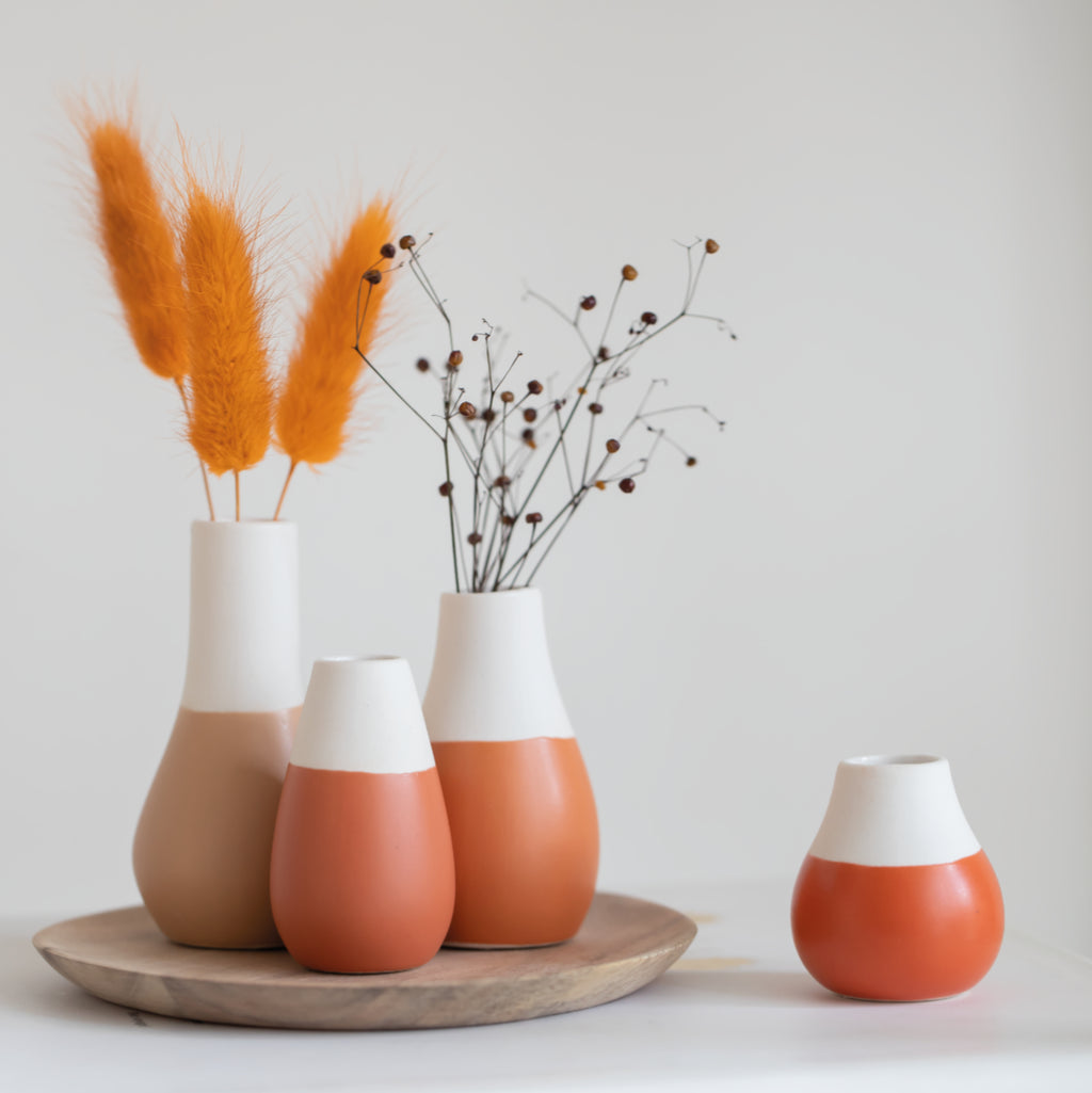 Mini Pastel vase Set of 4pcs Earthtones. D.4cm H.4.5-8cm