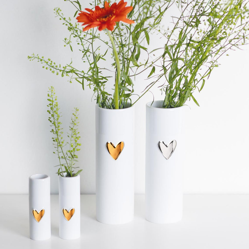 Rader Mini vases heart Set of 2pcs silver Diameter3.5cm Height.9cm